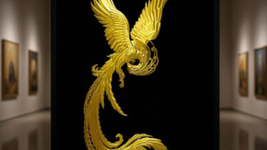 تابلو ورق طلا (روکش طلا)طرح سیمرغ - هدیه ای نفیس