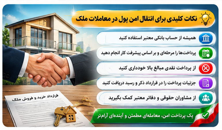 روشهای انتقال پول در معاملات ملک