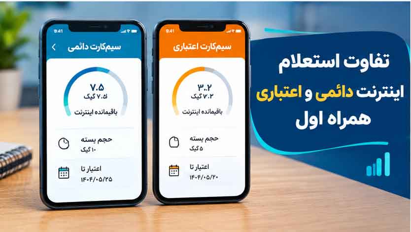 تفاوت استعلام اینترنت دائمی و اعتباری همراه اول