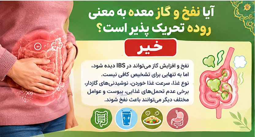 آیا نفخ و گاز معده به معنی روده تحریک پذیر است؟