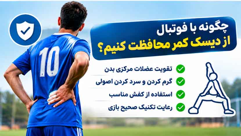 چگونه با وجود دیسک کمر از کمر هنگام فوتبال محافظت کنیم؟